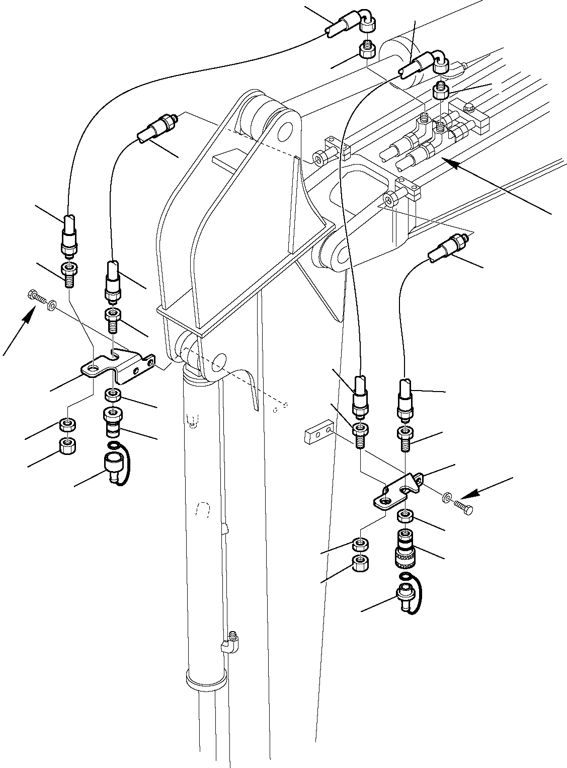 Komatsu parts book diagram for PC35R-8 S/N F20932-Up: HYDRAULIC PIPING (BUCKET CYLINDER LINE) (2/2)