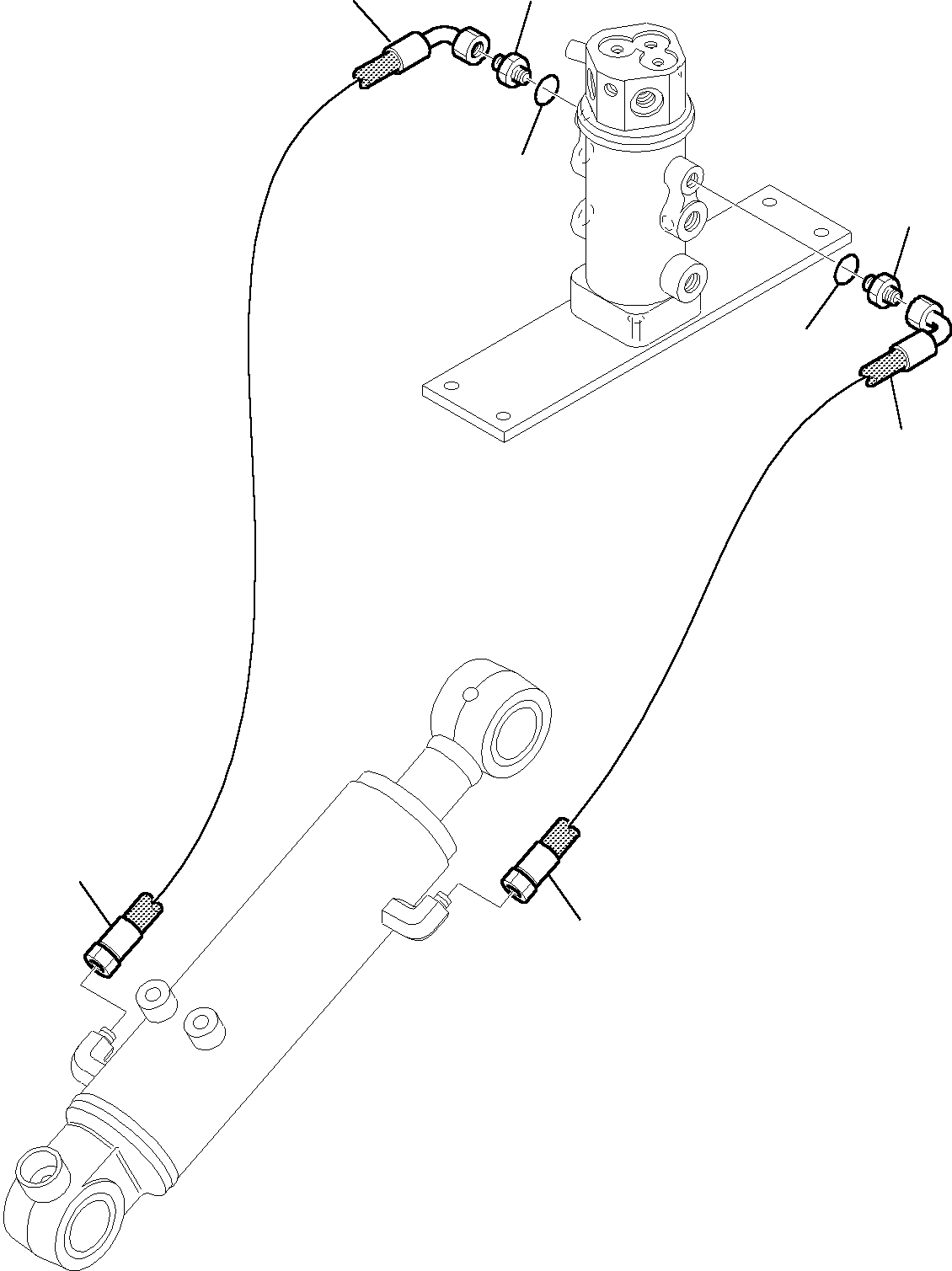 Komatsu parts book diagram for PC35R-8 S/N F20932-Up: HYDRAULIC PIPING (BLADE LINE) (LOWER)