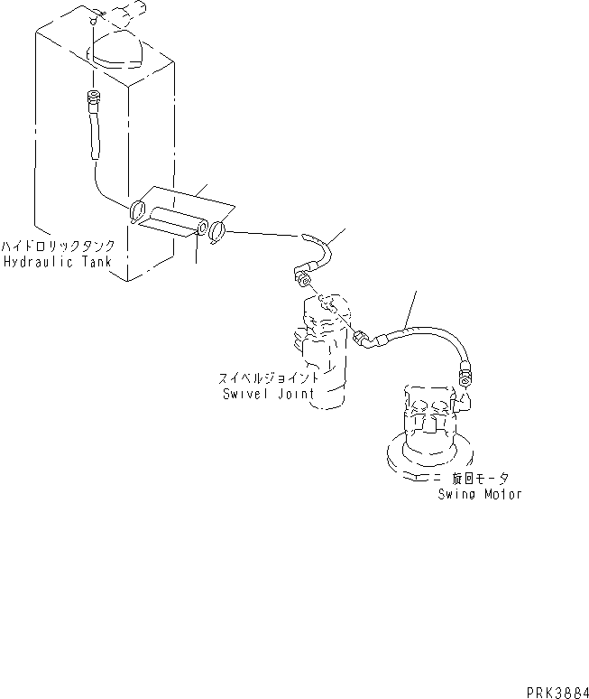 Komatsu parts book diagram for PC38UU-2 S/N 3001-UP: DRAIN LINE