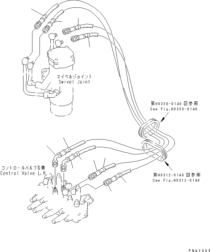 Komatsu parts book diagram for PC38UU-2 S/N 3001-UP: ACTUATOR LINE (TRAVEL)