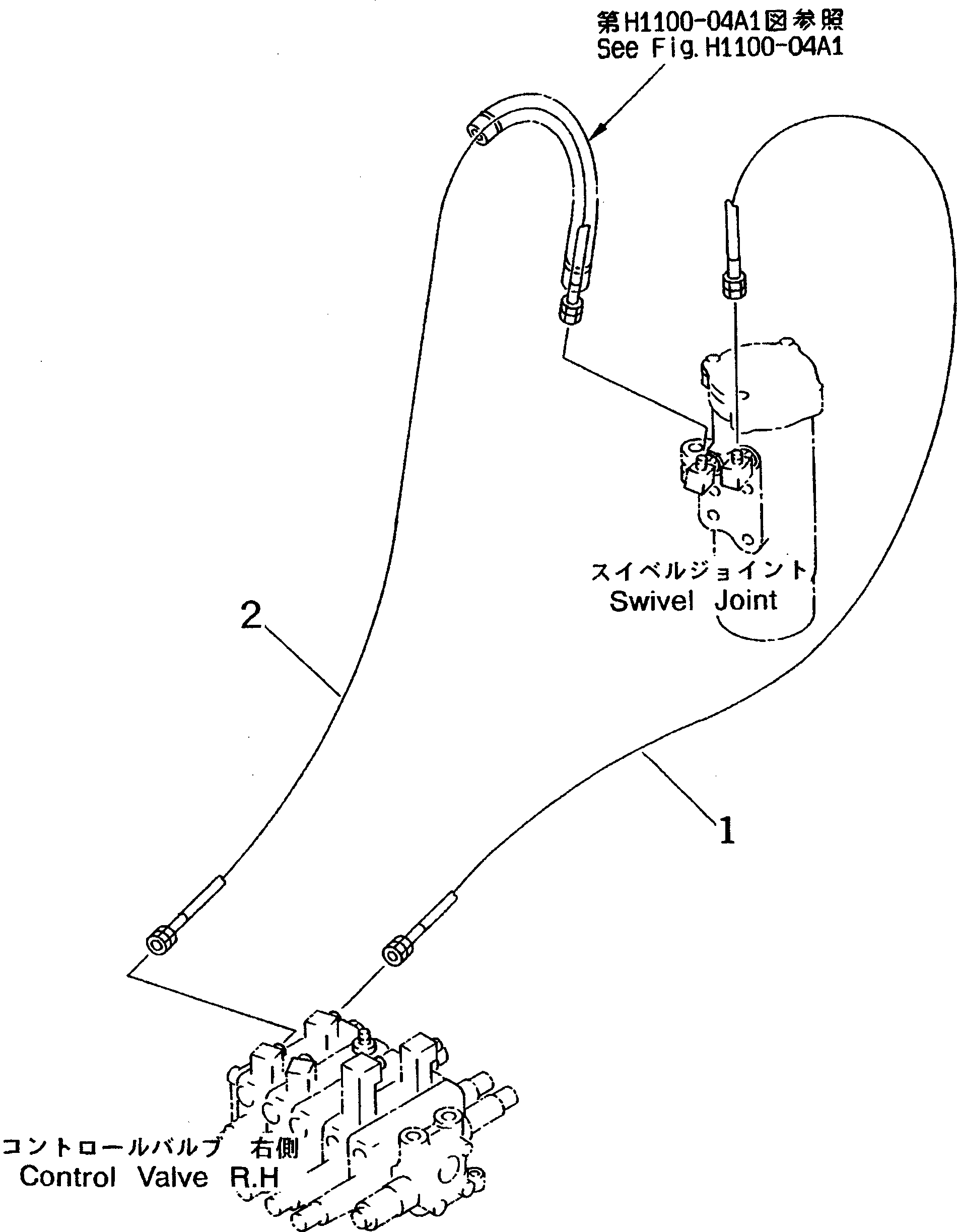 Komatsu parts book diagram for PC38UU-2 S/N 3001-UP: ACTUATOR LINE (FOR POWER TILT MECHANICAL ANGLE LINE)