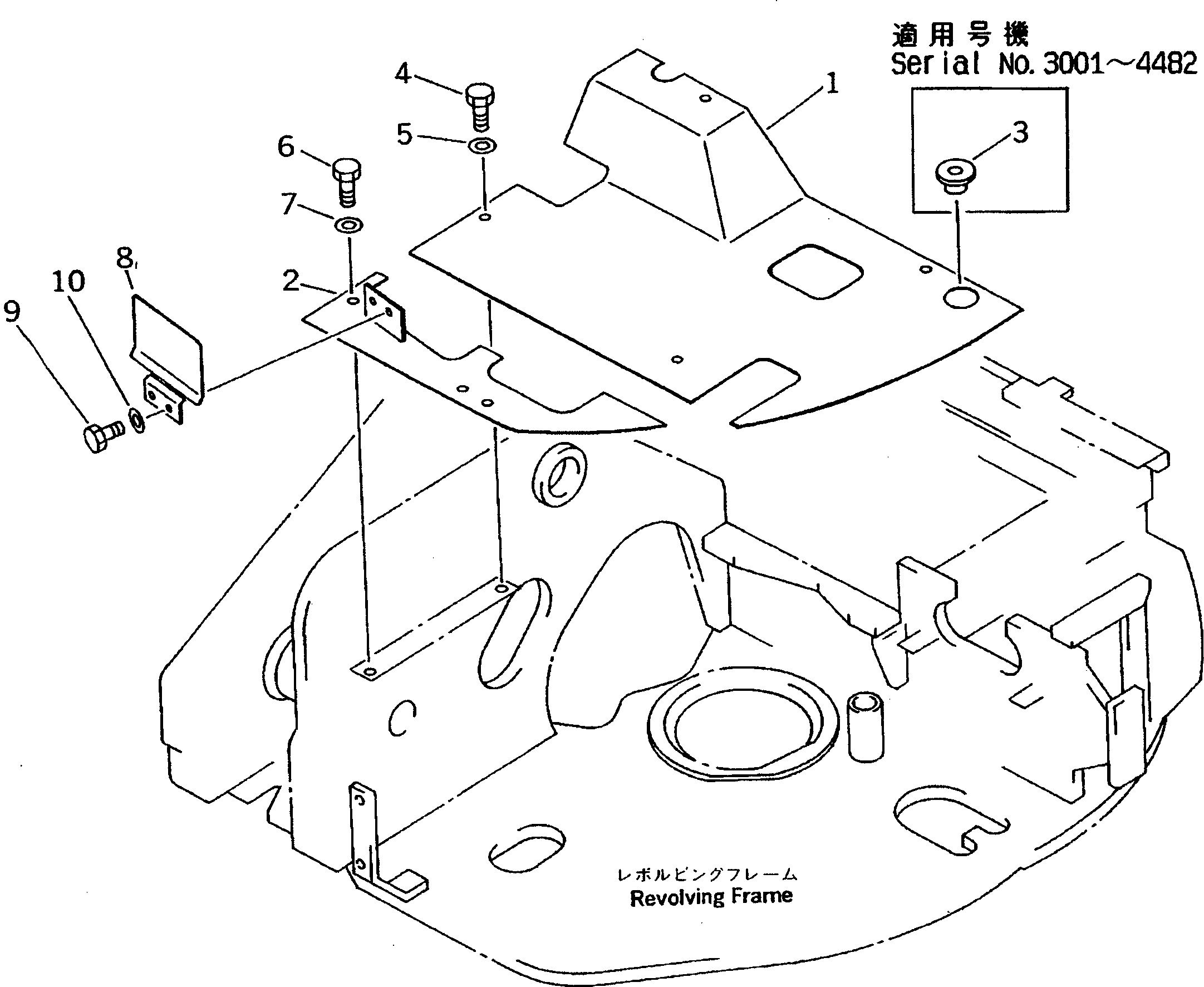 Excavators Komatsu / PC38UU-2 S/N 3001-UP(pc38uu-c) / FLOOR FRAME (FLOOR FRAME) (FOR CANOPY)(210190 : K1110-01A0)