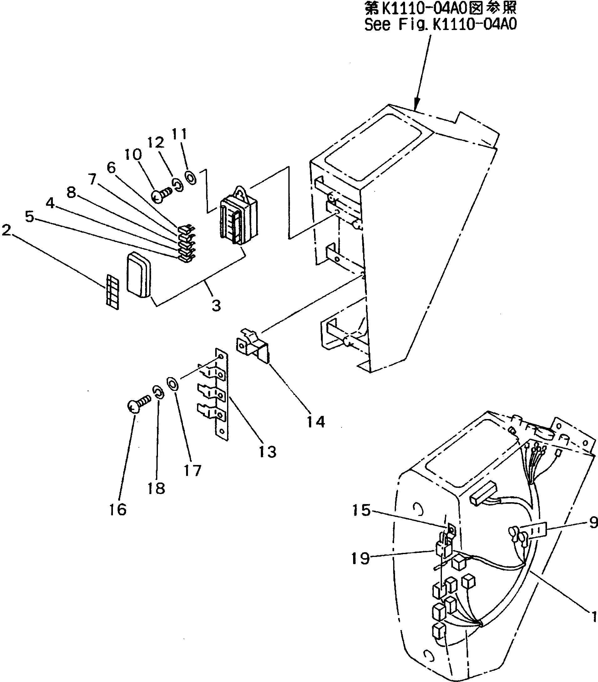 Excavators Komatsu / PC38UU-2 S/N 3001-UP(pc38uu-c) / FLOOR FRAME (WIRING)(210250 : K1110-06A0)