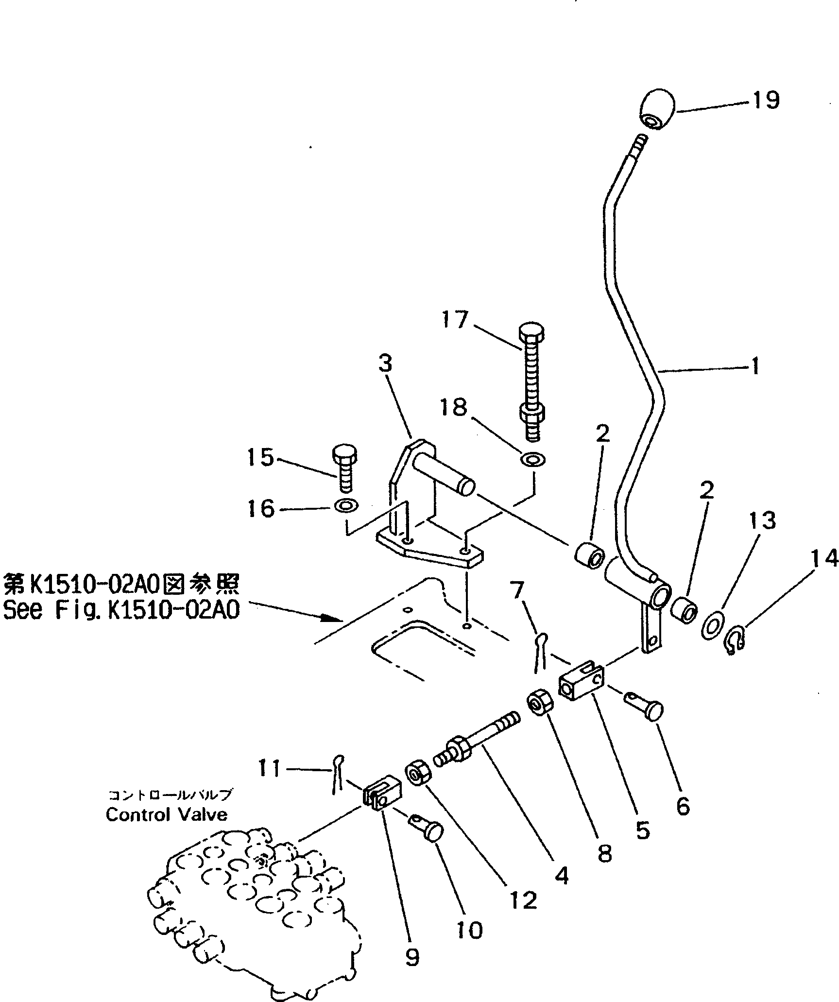 Excavators Komatsu / PC38UU-2 S/N 3001-UP(pc38uu-c) / WORK CONTROL (BLADE CONTROL)(210360 : K1510-03A0)