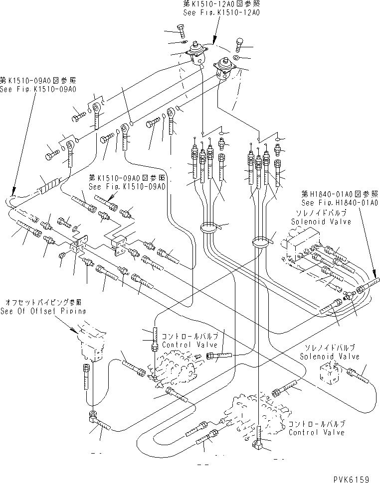Excavators Komatsu / PC38UU-2 S/N 3001-UP(pc38uu-c) / WORK CONTROL (P.P.C. PIPING) (JIS PATTERN)(#3184-)(210380 : K1510-05A1)