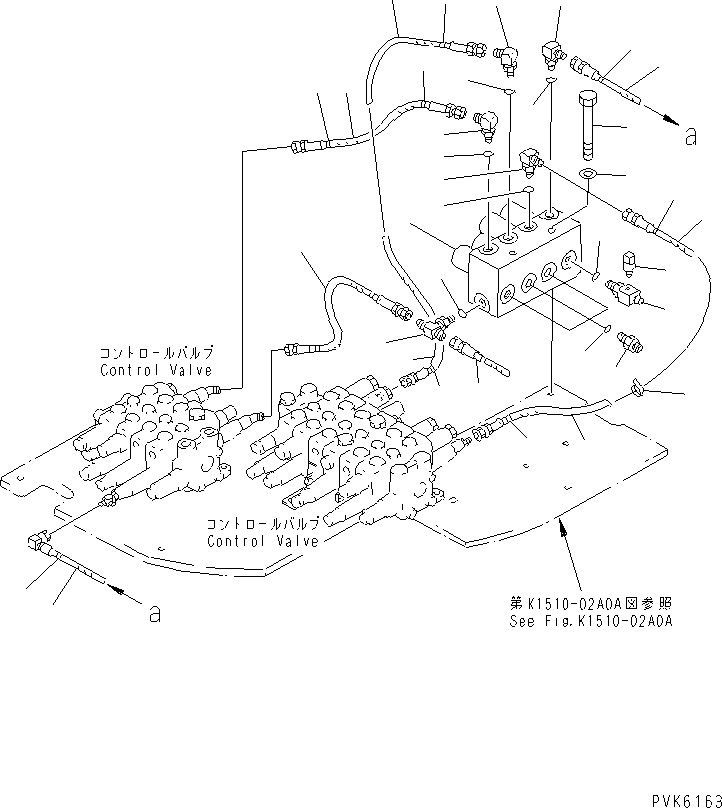 Excavators Komatsu / PC38UU-2 S/N 3001-UP(pc38uu-c) / WORK CONTROL (SOLENOID VALVE PIPING)(#4483-)(210420 : K1510-07A0A)