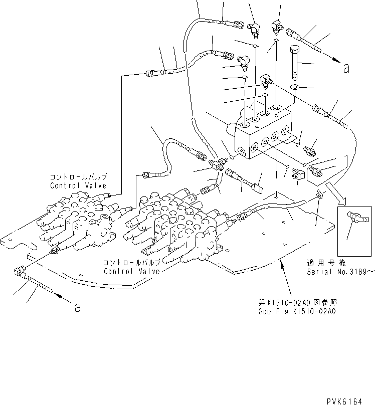 Excavators Komatsu / PC38UU-2 S/N 3001-UP(pc38uu-c) / WORK CONTROL (SOLENOID VALVE PIPING) (FOR MULTIPLE PATTERN       CONTROL)(#3001-4482)(210430 : K1510-07A2)