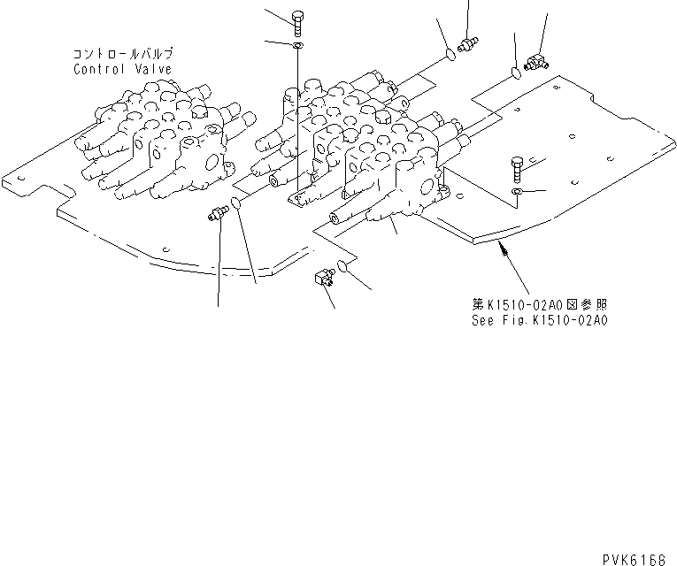 Excavators Komatsu / PC38UU-2 S/N 3001-UP(pc38uu-c) / WORK CONTROL (MOUNT AND ELBOW) (FOR L.H. VALVE)(#3001-4482)(210470 : K1510-10A0)