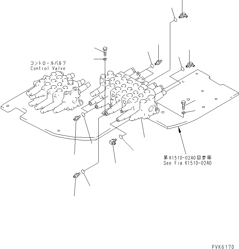 Excavators Komatsu / PC38UU-2 S/N 3001-UP(pc38uu-c) / WORK CONTROL (MOUNT AND ELBOW) (FOR L.H. VALVE) (FOR ATTACHMENT)(#3001-4482)(210490 : K1510-10A3)