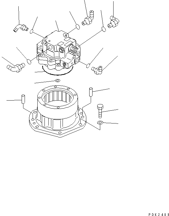 Komatsu parts book diagram for PC38UU-2 S/N 3001-UP: SWING MACHINERY AND MOTOR (RELATED PARTS)(#5386-)