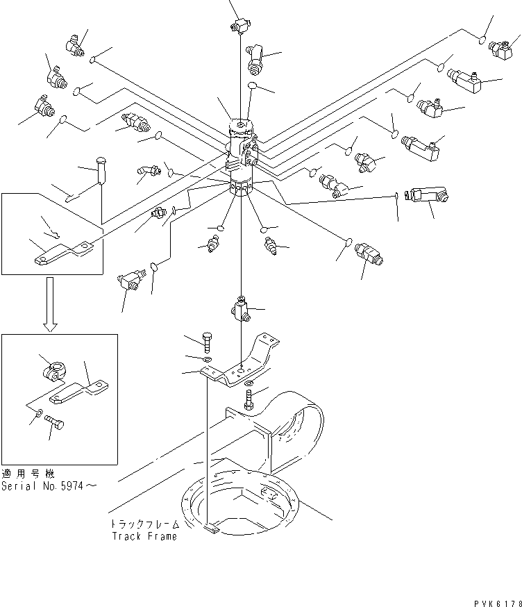 Komatsu parts book diagram for PC38UU-2 S/N 3001-UP: SWIVEL JOINT (MOUNT AND ELBOW) (FOR POWER TILT MECHANICAL ANGLE)