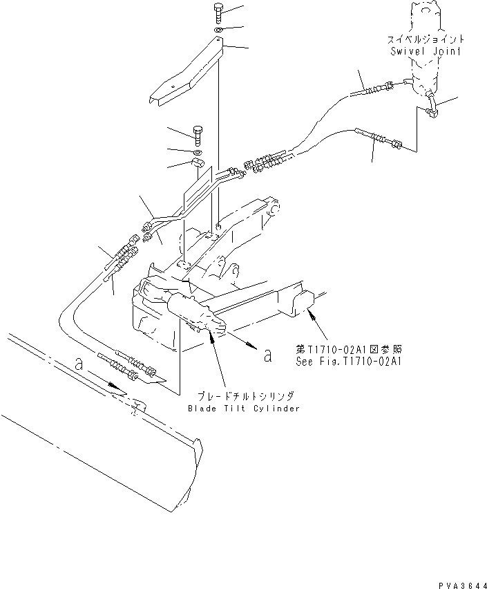 Komatsu parts book diagram for PC38UU-2 S/N 3001-UP: POWER TILT MECHANICAL ANGLE (LOWER LINE)