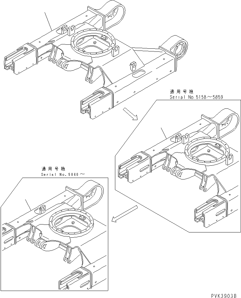 Excavators Komatsu / PC38UU-2 S/N 3001-UP(pc38uu-c) / TRACK FRAME AND COVER(330100 : R1100-01A0)