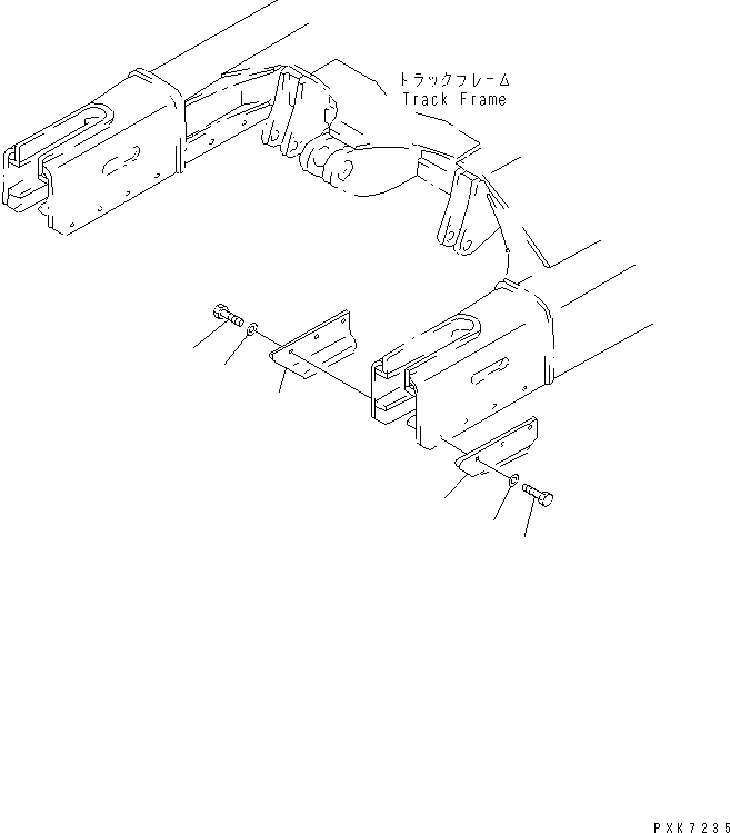 Komatsu parts book diagram for PC38UU-2 S/N 3001-UP: TRACK GUARD (FOR STEEL SHOE)