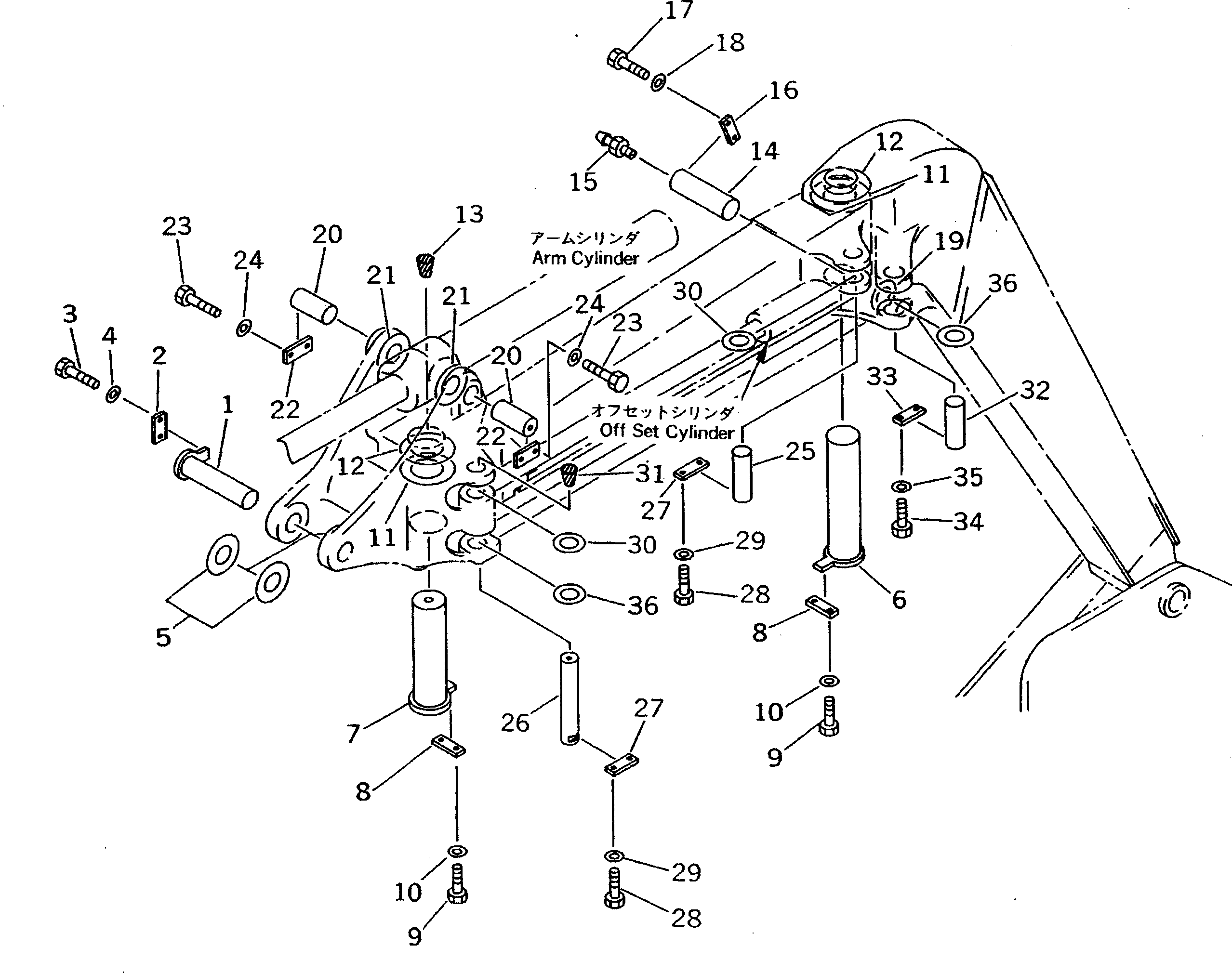 Excavators Komatsu / PC38UU-2 S/N 3001-UP(pc38uu-c) / BOOM (PIN)(360030 : T1110-02A0)