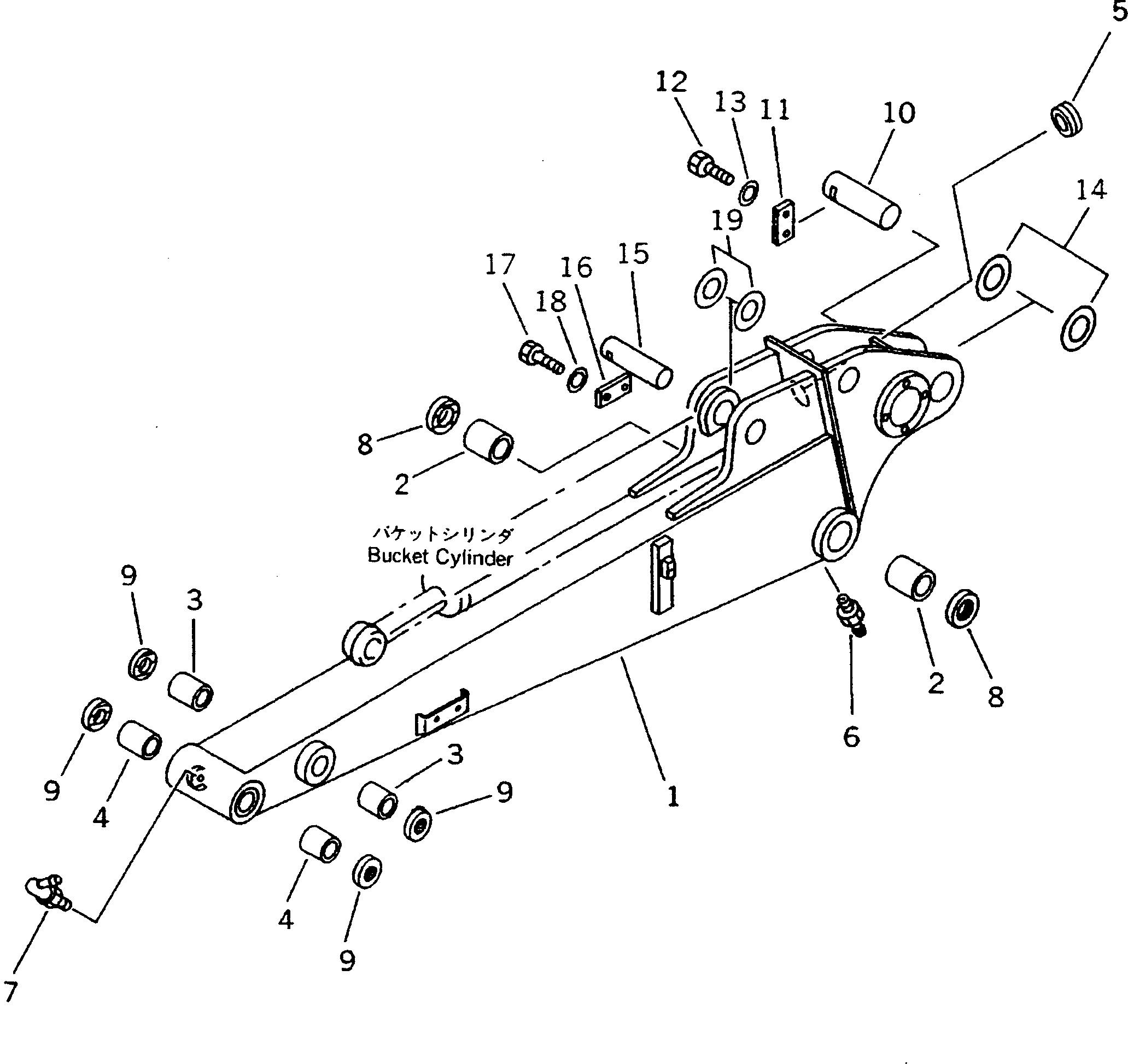 Excavators Komatsu / PC38UU-2 S/N 3001-UP(pc38uu-c) / ARM (ARM AND PIN) (FOR ATTACHMENT)(360140 : T1200-01A1)