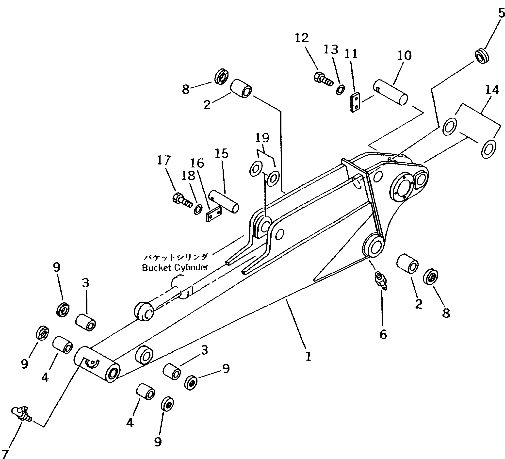 Excavators Komatsu / PC38UU-2 S/N 3001-UP(pc38uu-c) / LONG ARM (ARM AND PIN)(360150 : T1200-01A2)