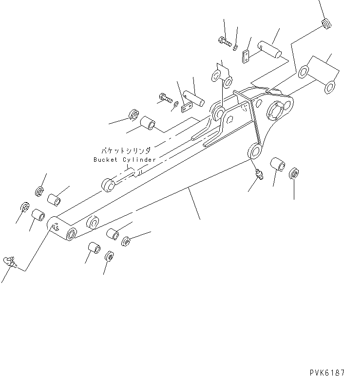 Excavators Komatsu / PC38UU-2 S/N 3001-UP(pc38uu-c) / ARM (ARM AND PIN) (FOR M-TYPE BUCKET)(#5812-)(360170 : T1200-01A9)