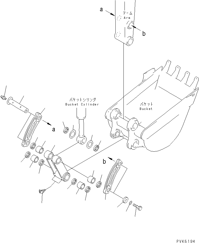 Excavators Komatsu / PC38UU-2 S/N 3001-UP(pc38uu-c) / BUCKET LINK (FOR M-TYPE BUCKET)(#5812-)(360250 : T1230-01B0)