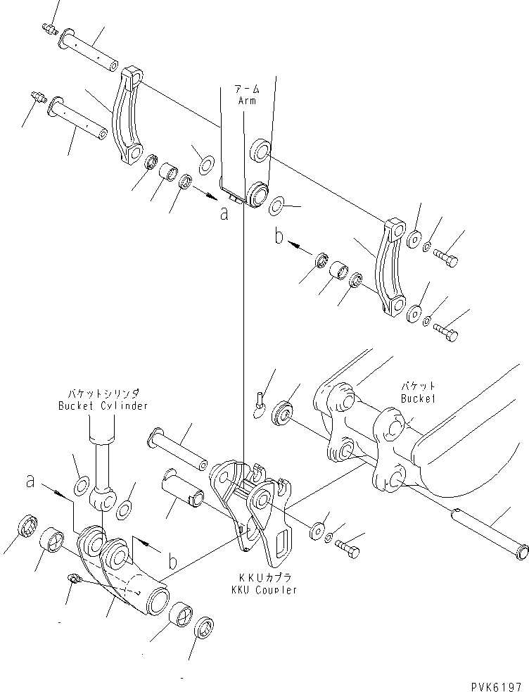 Excavators Komatsu / PC38UU-2 S/N 3001-UP(pc38uu-c) / BUCKET LINK (MULTI CHANGE) (FOR KKU COUPLER)(#5878-)(360280 : T1230-01B4)