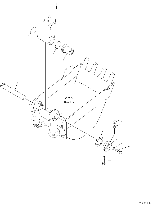 Excavators Komatsu / PC38UU-2 S/N 3001-UP(pc38uu-c) / BUCKET PIN(#3001-3140)(360290 : T1235-01A0)