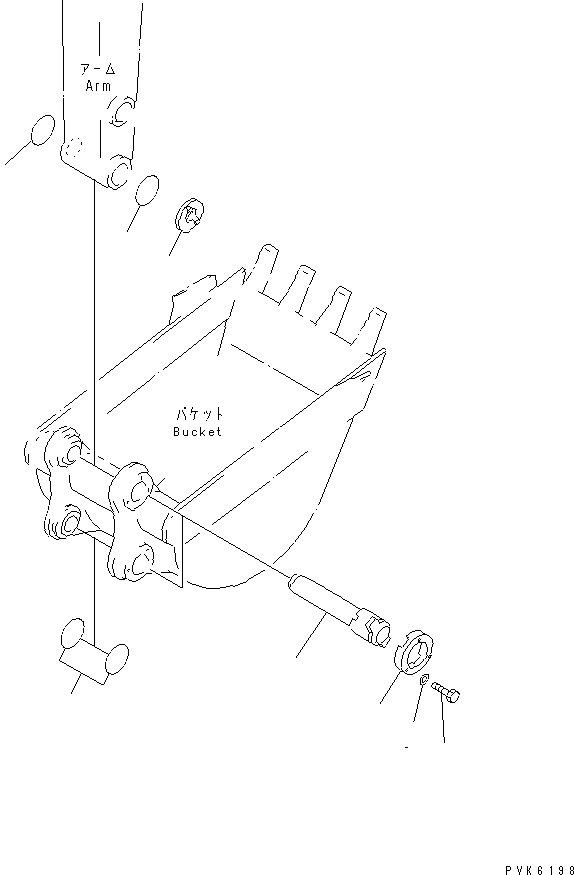Excavators Komatsu / PC38UU-2 S/N 3001-UP(pc38uu-c) / BUCKET PIN(#3141-)(360300 : T1235-01A0A)