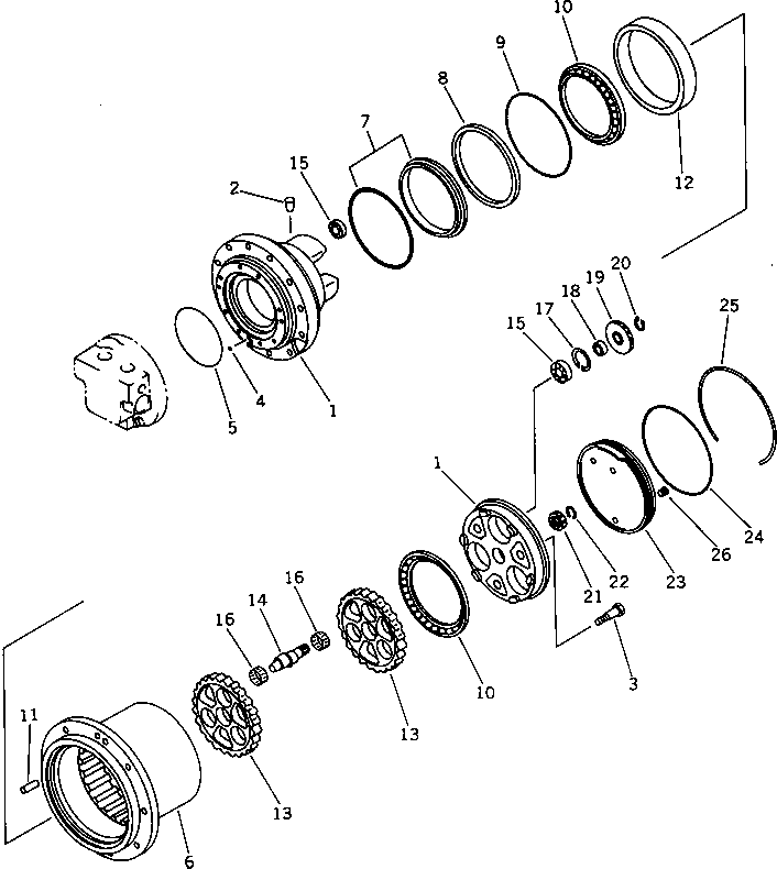 Excavators Komatsu / PC38UU-1 S/N 1001-UP(pc38uu-r) / TRAVEL MOTOR (2/2)(#1001-1059)(180120 : 6302)