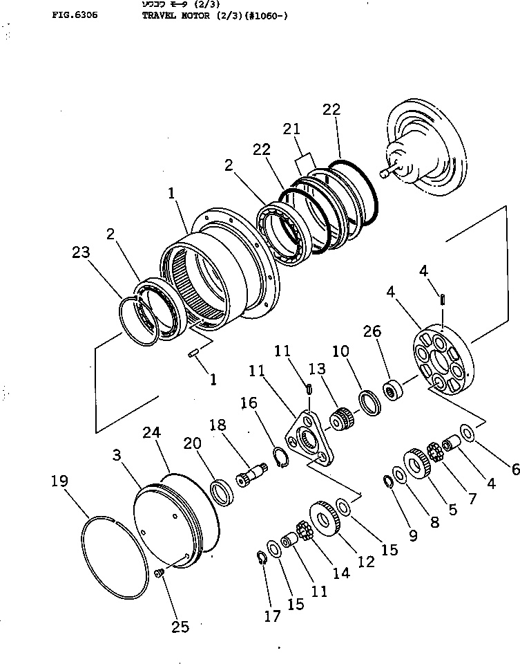 Excavators Komatsu / PC38UU-1 S/N 1001-UP(pc38uu-r) / TRAVEL MOTOR (2/3)(#1060-)(180140 : 6306)