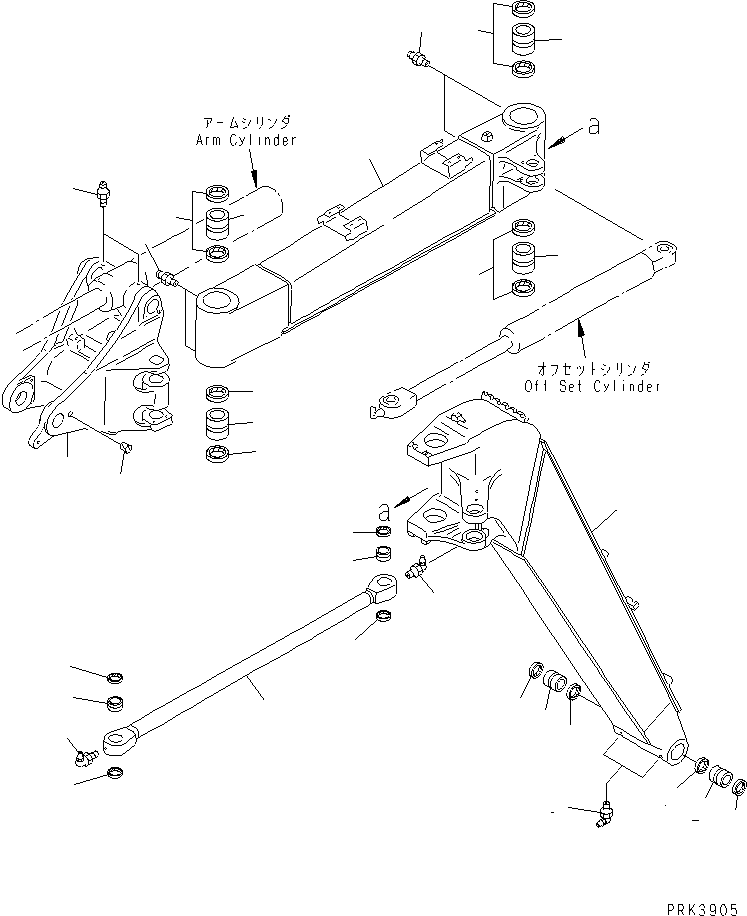 Excavators Komatsu / PC38UUM-2 S/N 1001-UP(pc38uumr) / BOOM (1ST ? 2ND BOOM ? 3RD BRACKET AND SUB LINK)(360010 : T1110-01A0)