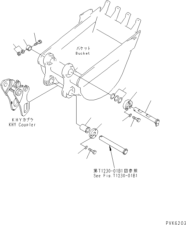 Excavators Komatsu / PC38UUM-2 S/N 1001-UP(pc38uumr) / BUCKET PIN (MULTI CHANGE) (KOMATSU BUCKET) (FOR KHY COUPLER)(#1062-)(360200 : T1235-01A5)