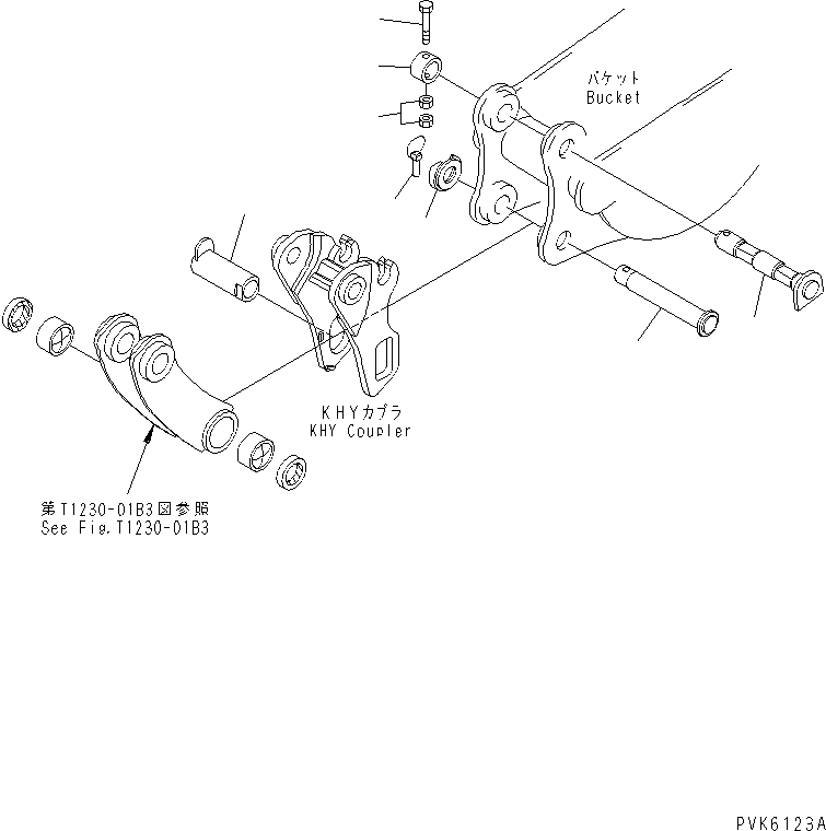 Excavators Komatsu / PC38UUM-2 S/N 1001-UP(pc38uumr) / BUCKET PIN (MULTI CHANGE) (Y-TYPE BUCKET) (FOR KHY COUPLER)(#1062-)(360210 : T1235-01A6)