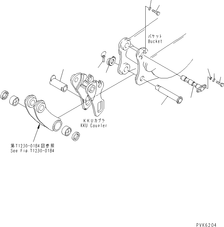 Excavators Komatsu / PC38UUM-2 S/N 1001-UP(pc38uumr) / BUCKET PIN (MULTI CHANGE) (KU-TYPE BUCKET) (FOR KKU COUPLER)(#1062-)(360220 : T1235-01A7)