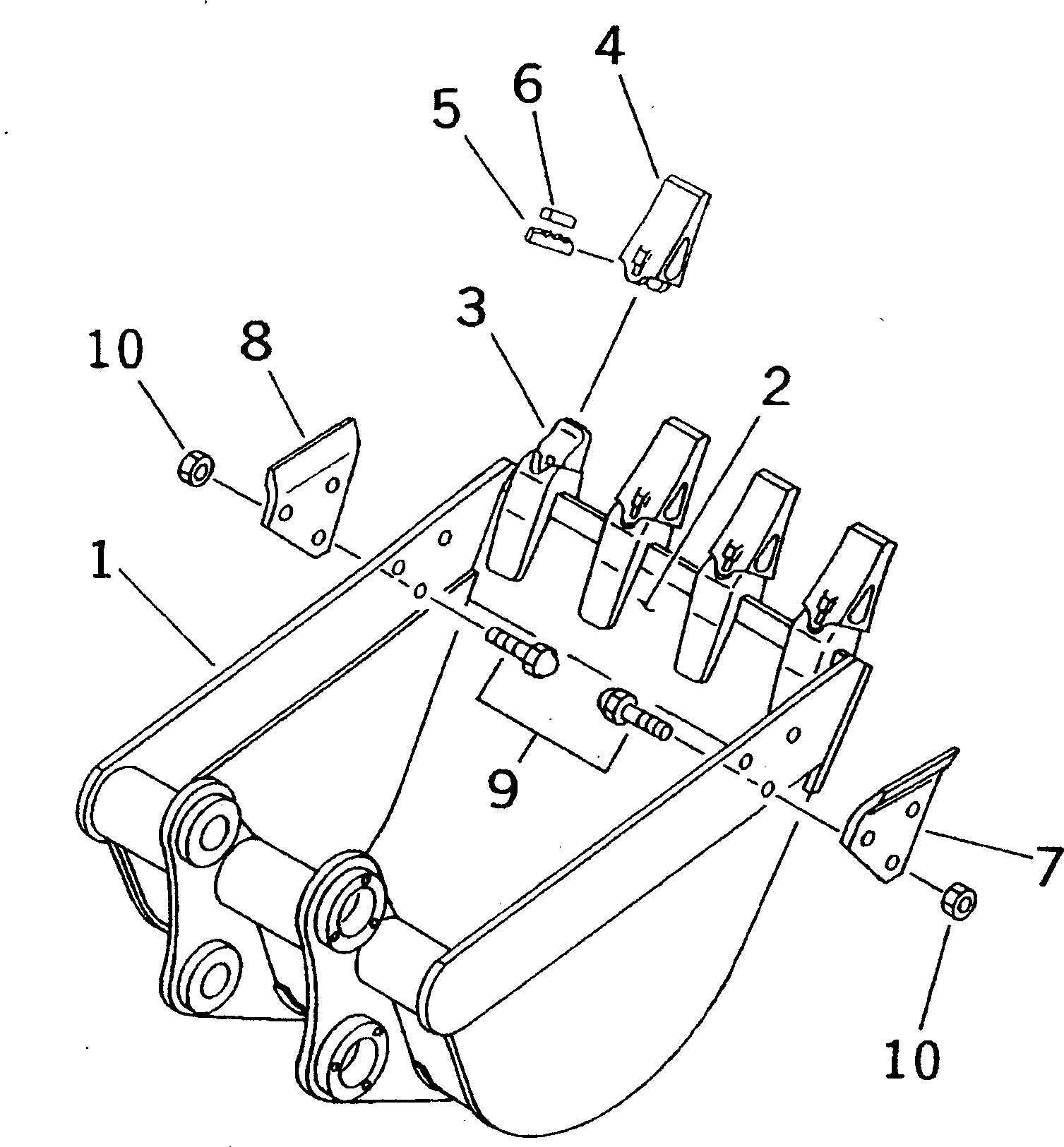 Excavators Komatsu / PC38UUM-2 S/N 1001-UP(pc38uumr) / BUCKET ? 0.10M3 (MINI 0.18M3) WIDTH 600MM (VERTICAL PIN TYPE)(360260 : T1510-01A4)