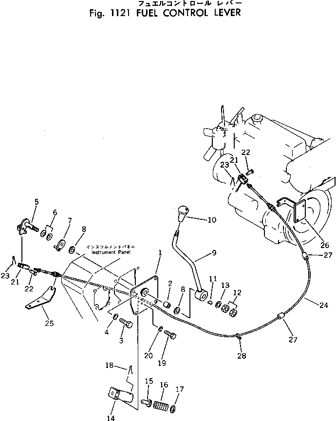 Excavators Komatsu / PC40-2 S/N 4501-UP(pc40-2c) / FUEL CONTROL LEVER(030040 : 1121)