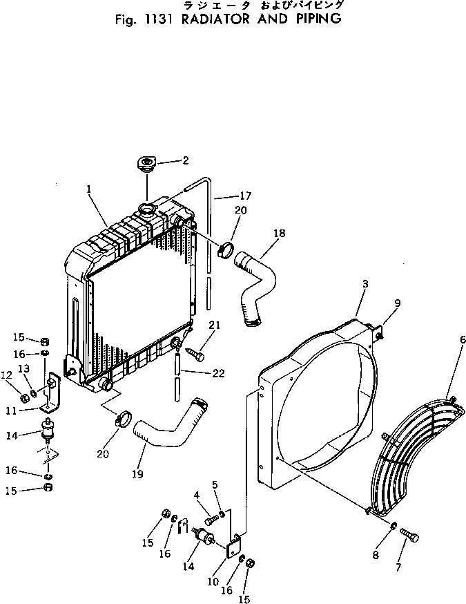 Excavators Komatsu / PC40-2 S/N 4501-UP(pc40-2c) / RADIATOR AND PIPING(030050 : 1131)