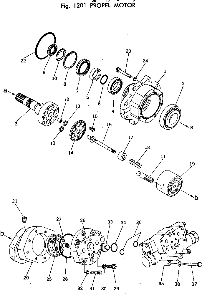 Komatsu parts book diagram for PC40-2 S/N 4501-UP: PROPEL MOTOR