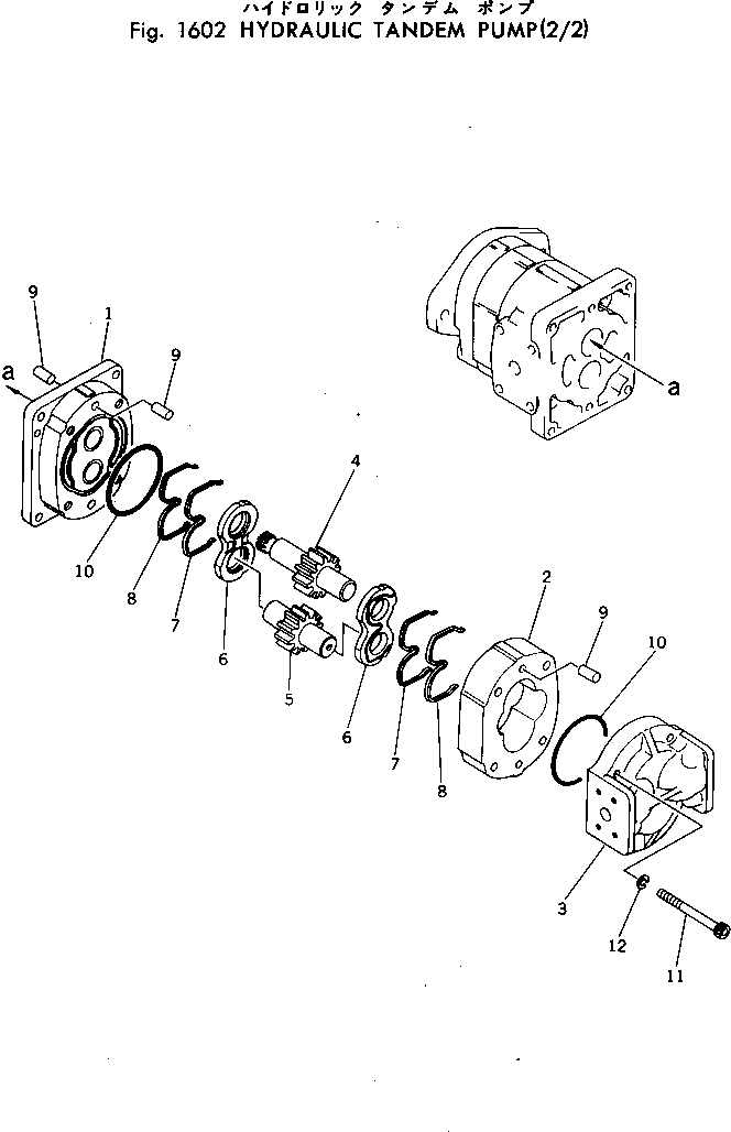 Komatsu parts book diagram for PC40-2 S/N 4501-UP: HYDRAULIC TANDEM PUMP (2/2)