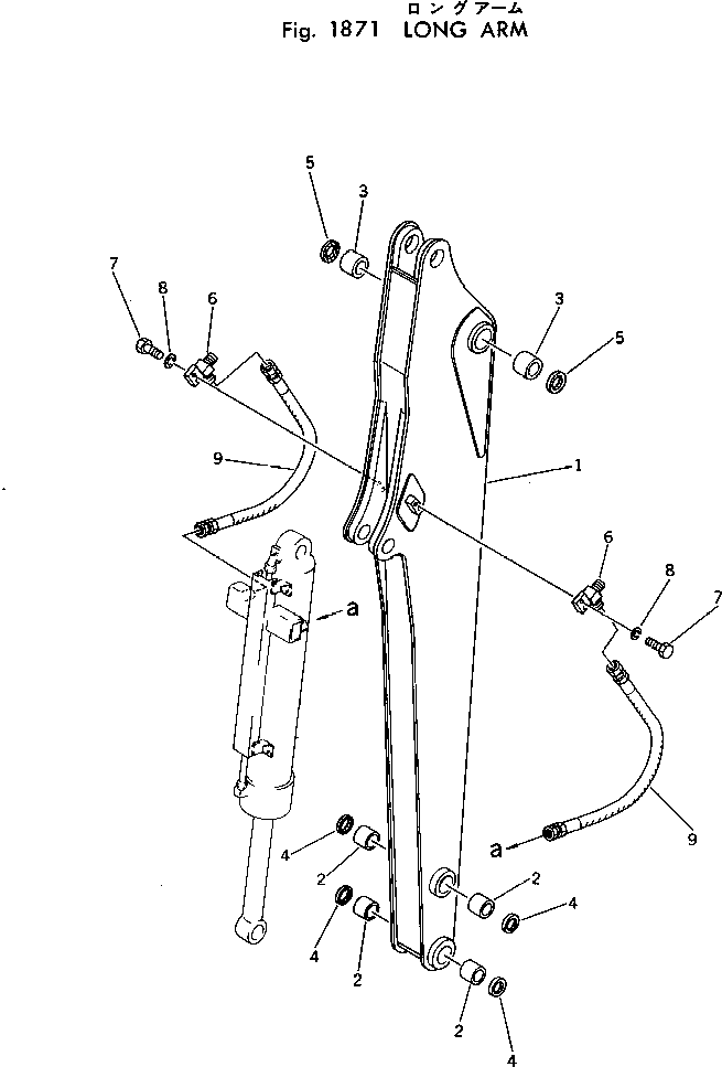Komatsu parts book diagram for PC40-2 S/N 4501-UP: LONG ARM