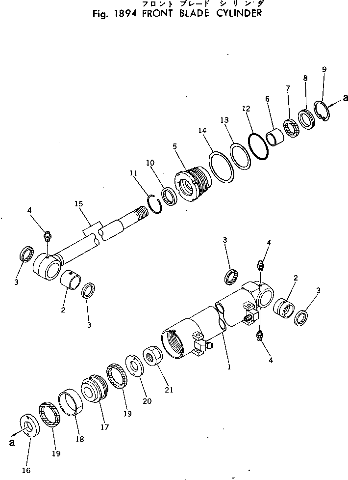 Komatsu parts book diagram for PC40-2 S/N 4501-UP: FRONT BLADE CYLINDER
