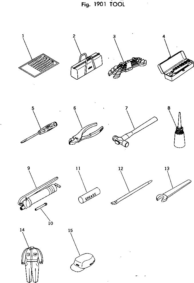 Komatsu parts book diagram for PC40-2 S/N 4501-UP: TOOL