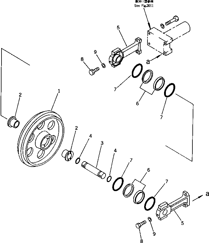 Excavators Komatsu / PC40-5 S/N 8501-UP(pc40-5c) / FRONT IDLER(090040 : 3101)