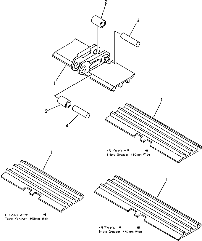 Excavators Komatsu / PC40-5 S/N 8501-UP(pc40-5c) / TRACK SHOE (TRIPLE GROUSER)(090060 : 3431)