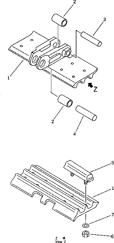 Excavators Komatsu / PC40-5 S/N 8501-UP(pc40-5c) / TRACK SHOE (TRIPLE GROUSER WITH RUBBER)(090070 : 3433)