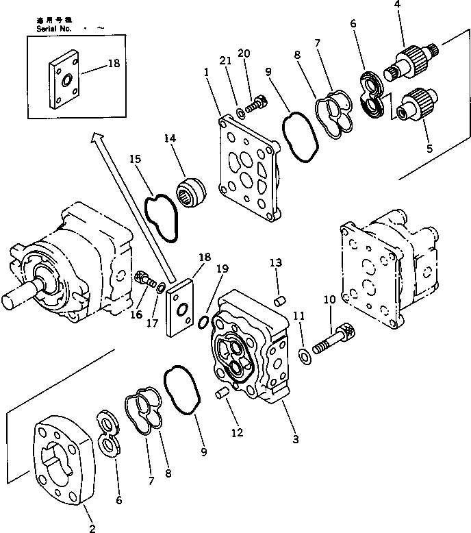 Excavators Komatsu / PC40-6 S/N 10001-UP(pc40-6r) / HYDRAULIC PUMP (2/3) (FOR JAPAN)(180030 : 6102)