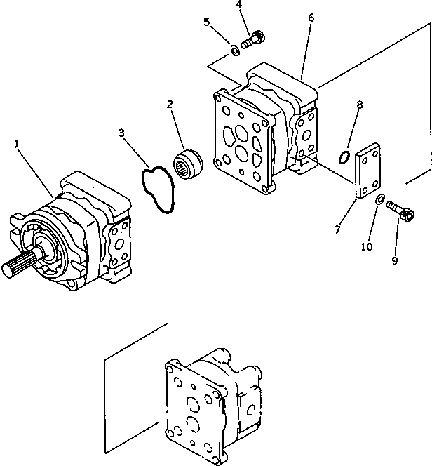 Excavators Komatsu / PC40-6 S/N 10001-UP(pc40-6r) / HYDRAULIC PUMP (1/2) (FOR BREAKER) (FOR JAPAN)(180050 : 6111)