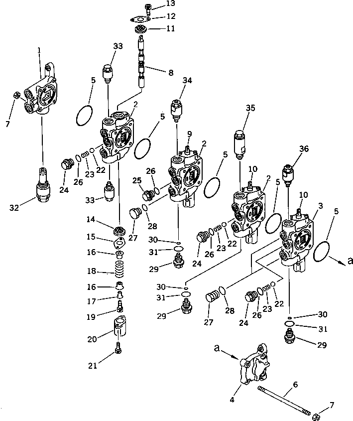 Excavators Komatsu / PC40-6 S/N 10001-UP(pc40-6r) / 4-SPOOL VALVE (1/2) (SWING ? TRAVEL SPEED ? BLADE ? ATT.)(180140 : 6221)