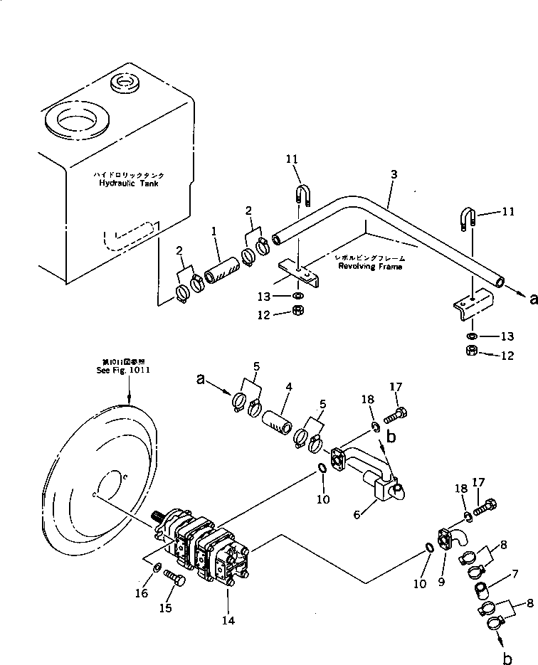 Excavators Komatsu / PC40-6 S/N 10001-UP(pc40-6r) / HYDRAULIC PIPING (TANK TO PUMP)(180280 : 6501)