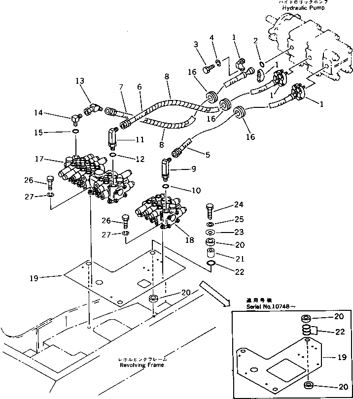 Excavators Komatsu / PC40-6 S/N 10001-UP(pc40-6r) / HYDRAULIC PIPING (PUMP TO VALVE)(180290 : 6503)
