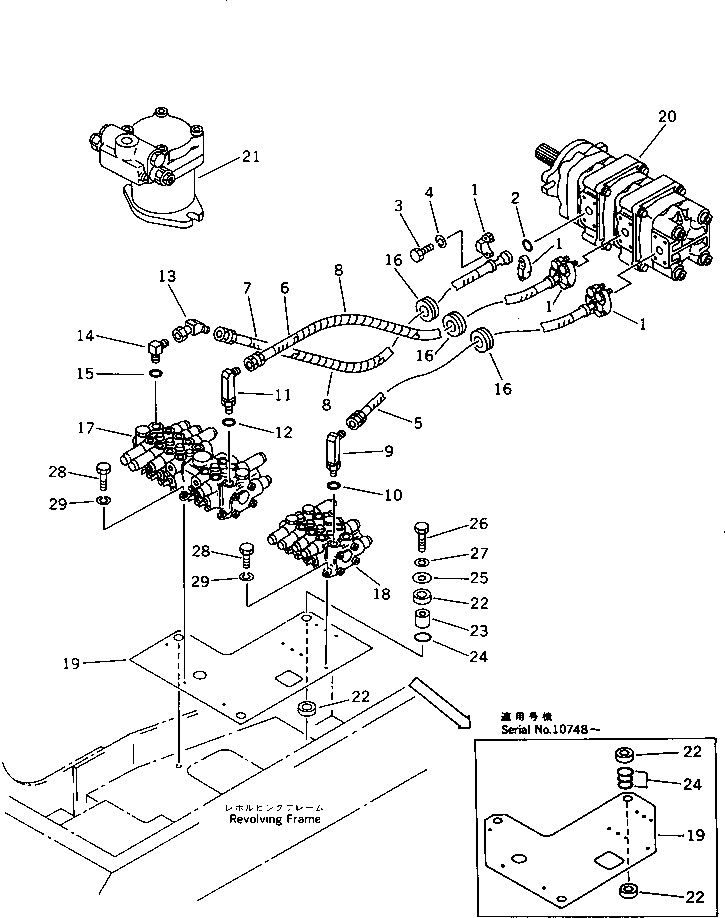 Excavators Komatsu / PC40-6 S/N 10001-UP(pc40-6r) / HYDRAULIC PIPING (PUMP TO VALVE) (FOR BREAKER)(180300 : 6504)