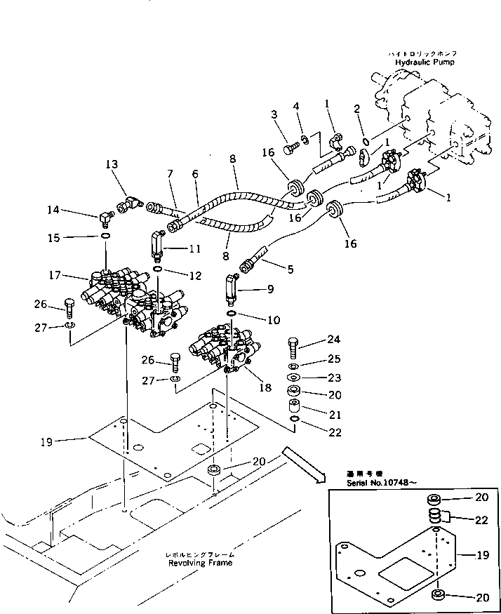 Excavators Komatsu / PC40-6 S/N 10001-UP(pc40-6r) / HYDRAULIC PIPING (PUMP TO VALVE) (FOR ATTACHMENT)(180310 : 6506)